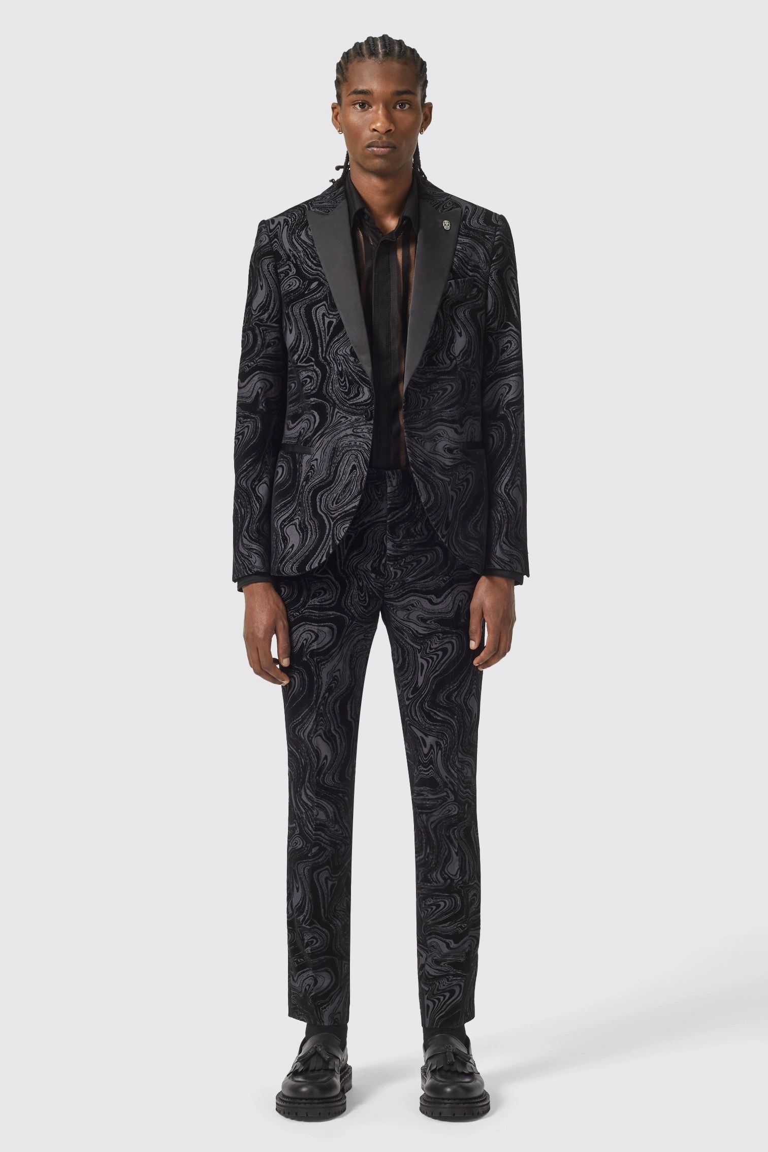 "Roinnt Súil Báns Dathanna Báns: Roinnt Súil, Stíl Folaíoch" 
(Angelou Slim Fit Black Trouser)